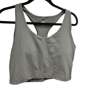 YITTY by Lizzo UltraLuxe Built-In Bra Racerback Tank Top - Grey- XL